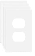 1-Gang Screwless Duplex Wall Plate Cover Single Switch Outlet Electrical Faceplate for Light Switch, Smart Switch, Receptacle, Dimmers, USB Outlet, GFCI, Child Safe Cover Plate, White (4-Pack) - color: Single Duplex-White, size: 4 Pack