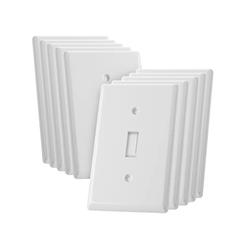 Bates- Light Switch Cover Plate, 2.76" x 4.5", 10 Pack, White | Standard Size, Toggle Wall Plate Cover, Unbreakable, Heat Resistant - color: White, size: 10 Pack, Standard-Size