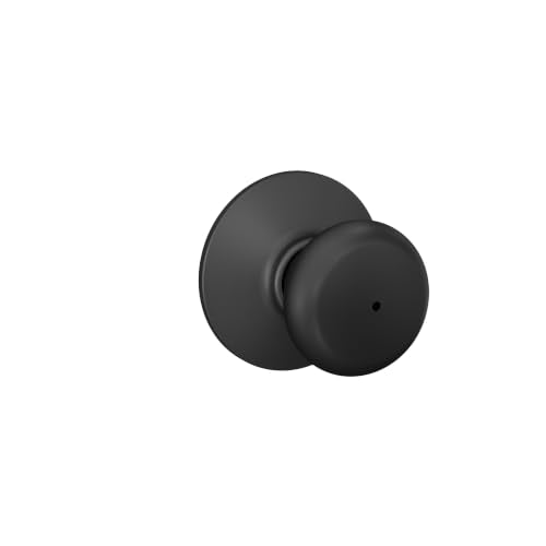 Schlage Plymouth Bed/Bath Privacy Door Knob with Lock, Matte Black - color: Matte Black, size: Standard