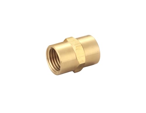 1/4 Inch NPT Female x 1/4 Inch NPT Female Brass Coupling - size: 1/4" x 1/4" NPT Female, style: 4 Piece