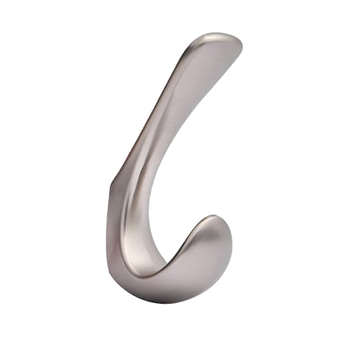 HARPOON 5 Pack Heavy Duty Hook, 3.5 Inch Wall Mounted Rustproof Coat Hook, Utility Hooks for Coat, Scarf, Bag, Towel, Key, Cap, Cup, Hat, Satin Nickel - color: Satin Nickel