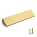 Rergy 10 Pack 5" Cabinet Pulls Brushed Brass Finger Pulls for Cabinets - color: Matte Gold, size: Hole Center: 5in(128mm)