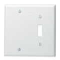 Leviton 2-Gang 1-Toggle 1-Blank Device Combination Wallplate, Standard Size, Thermoset, Box Mount, 88006, White