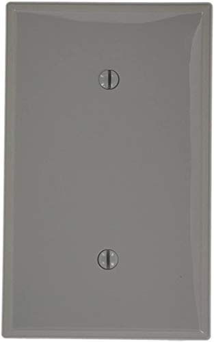 Leviton 1-Gang Blank Wallplate, Midway Size, PJ13-GY, Gray - color: Gray