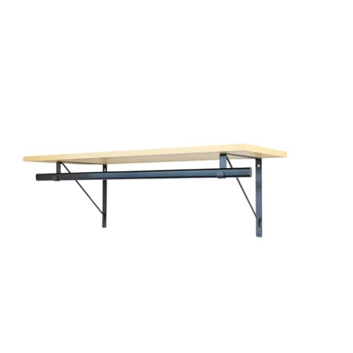 Custom Cut-to-Size Premium Wall-Mounted Shelf with Rod and Bracket Kit. 3/4" Thick Shelves, 14 inches deep. Customize the Length from 16" up to 72". - color: Maple - Black, size: 16 - 44