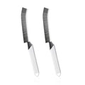 SUOXU Household Thin Cleaning Brushes,2pcs Hard Bristle Grout Scrub Brush Tool for Cleaning Tight Spaces in Home Kitchen Bathroom - color: White+grey×2