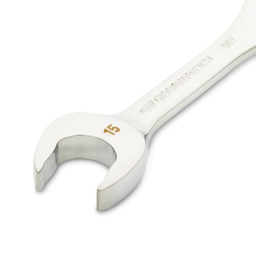 GEARWRENCH 15mm 90-Tooth 12 Point Stubby Combination Ratcheting Wrench | 86845 - style: 15mm