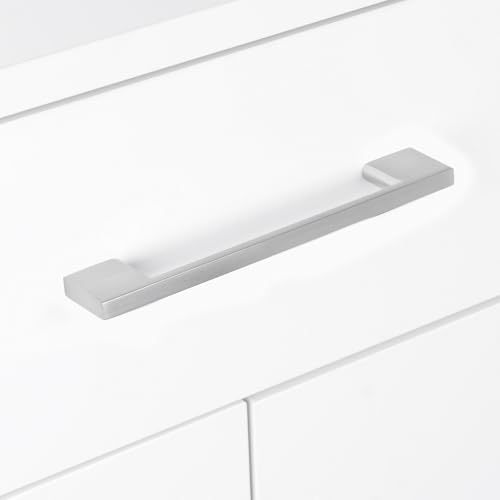 10 Pack 5 Inch(128mm) Cabinet Pulls Brushed Satin Nickel Cabinet Handles Zinc Alloy Drawer Pulls Solid Cabinet Hardware - color: Brushed Satin Nickel, size: 5'' Hole Center(128mm)