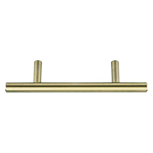 Amazon Basics Euro Bar Cabinet Pulls, Kitchen Drawer Handles, 5.38-inch Length, 3-inch Hole Center, 1/2-inch Diameter, Golden Champagne, 25-Pack - color: Golden Champagne, size: 5.38 in Length (3 in Hole Center)