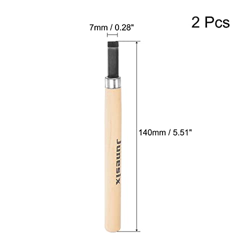 uxcell Wood Carving Knife Tools Chisels, 7mm 50# Carbon Steel Big Flat Sculpting Graver for DIY Craft Sculpture Carpenter Beginners Experts, Electroless Blackening, 2pcs - size: 7mm