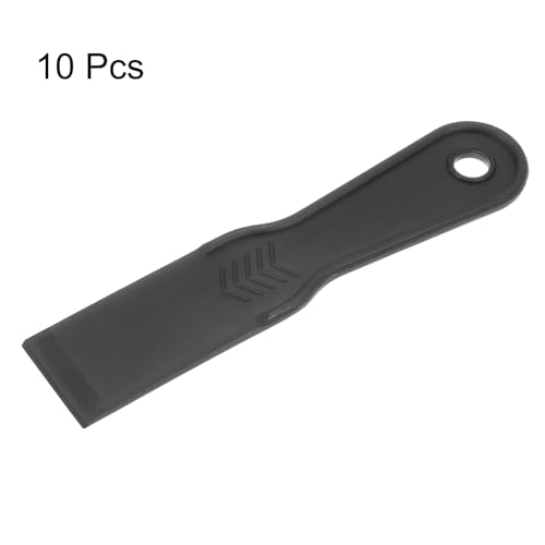 HARFINGTON 10pcs Putty Scraper 1.5" Width 6mm Thin Flexible Plastic Putty Knives for Taping Drywall Spreading Painting Wall Scratching - color: Black, size: 1.5"