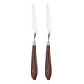 HARFINGTON 2pcs Palette Knife Painting Tool 3.35" x 0.71" Stainless Steel Art Spatula Pallet Knives Scrapers Tools with Plastic Handle for Acrylic Oil Canvas Mixing Spreading, Red/Silver - size: 3.35" x 0.71"