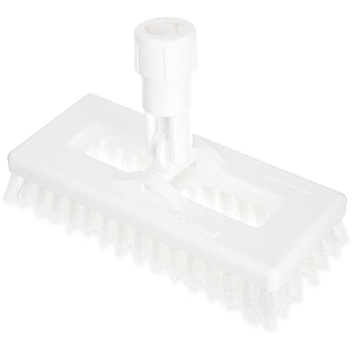 SPARTA 3638831EC05 Polyester Rectangle Scrub Brush, Floor Brush, Cleaning Brush With Swivel Head For Cleaning, 8 Inches, White - color: White