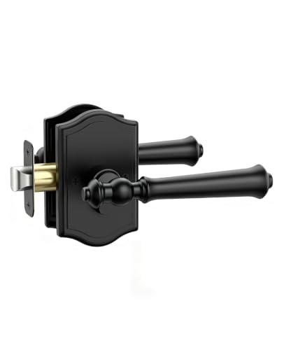 Asidrama 6 Pack Matte Black Privacy Interior Door Handles - color: Matte Black