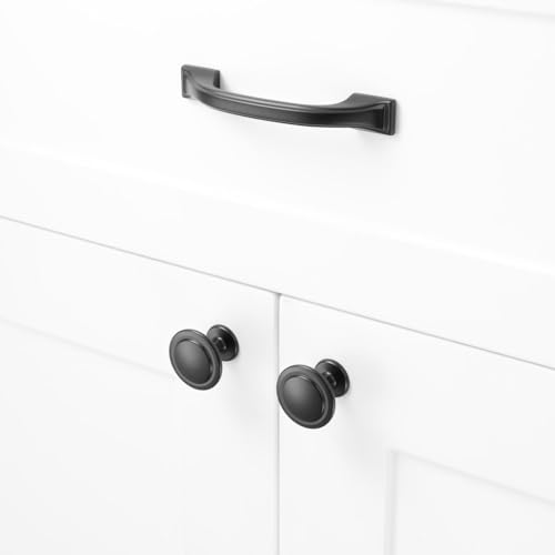 5 Inch Matte Black Cabinet Pulls Arch Drawer Handles 10 Pack P2409 - color: Black, size: 5" Hole Centers-10 Pcs