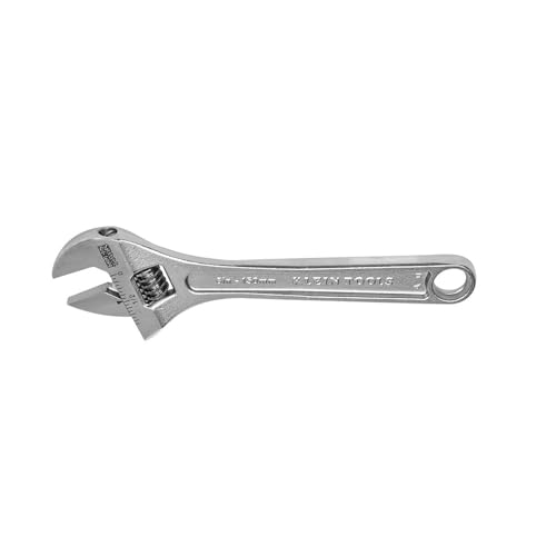 Klein Tools 507-6 Adjustable Wrench, Extra Capacity Jaw Forged Drive Wrench with High Polish Chrome Finish, 6-Inch - size: 6-Inch
