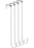 Single Long Over Door Steel Hooks 4 Pack Fit 1-3/8" Door 12" White - size: 12"Length