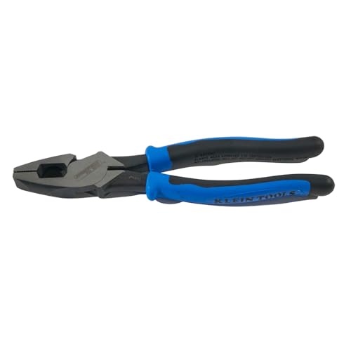 Klein Tools J2000-9NE Side Cutter Linemans Pliers, Made in USA, High Leverage 9-Inch Pliers Cut ACSR, Screws, Nails, Wire - style: Cuts