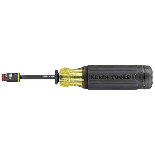 Klein Tools 32304 Screwdriver, 14-in-1 Adjustable Screwdriver with Flip Socket, HVAC Nut Drivers and Bits, Impact Rated - size: 14-in-1
