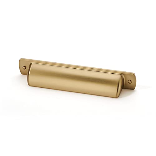 khtumeware 10 Pack 3 3/4"(96mm) Champagne Bronze Drawer Pulls Cabinet Bin Cup Pulls Kitchen Hardware Satin Brass Cabinet Handles Drawer Handles Knobs - color: Champagne Bronze, size: Cup Pulls 3-3/4" Hole Center