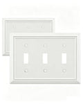 Switch Plates Outlet Covers, 2-Pack Metal Wall Plates, Off White - color: Off White, size: 3 Toggle 2PK