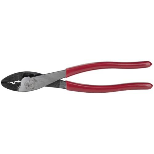 Klein Tools 1005 Cutting/Crimping Tool, Made in USA, Cutter/Crimper for 10-22 AWG Terminals and Connectors, Crimper for Insulated and Non-Insulated Terminals - style: Crimper/Cutter