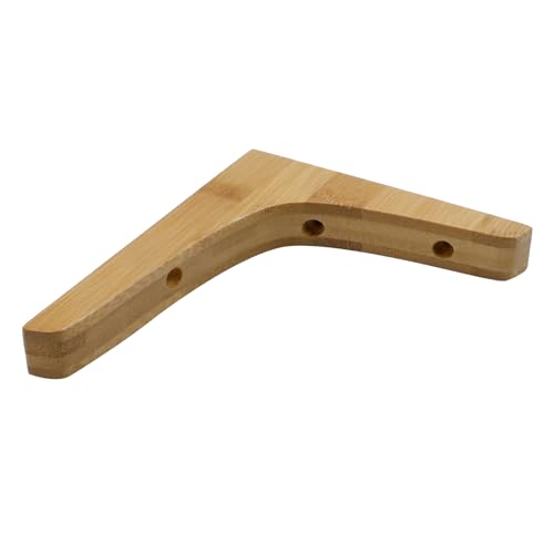 Antrader 2PCS Wooden Shelf Brackets,Solid Wall Mount Wood Shelf Bracket,Wood Triangle Bracket,L Shape Shelf Holders Include Mounting Screws,14.5*12.3*2cm,Light Brown - color: Light Brown, size: 5.71"×4.84"×0.79",2pcs