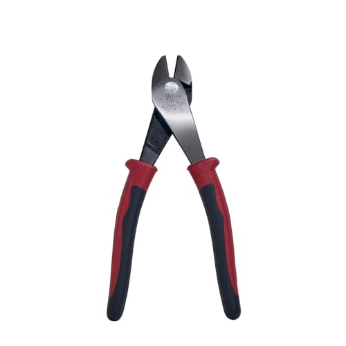 Klein Tools J248-8 Pliers, Made in USA, Diagonal Cutting Pliers with Angled Head, Short Jaws, High-Leverage Design, 8-Inch