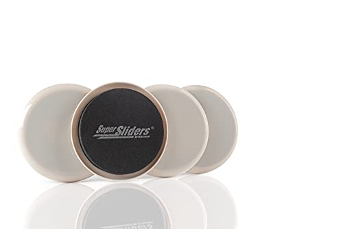 Super Sliders 3 1/2" Round Reusable Furniture Sliders for Carpet Easily Move Medium to Large Sized Items Across Carpet, 4 Pack Beige - color: Beige, size: 4 Count (Pack of 1)
