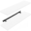 Amada 24 Inch Floating Shelves with Invisible Brackets, Set of 2, White | Wall Shelves with Hidden Bracket, Solid MDF Wood, 22 lbs Max Load per Shelf, Easy to Assemble, Multi-Wall Compatible - color: White, size: 24 inches