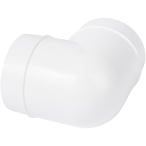 Vent Systems 90 Degree 4" Inch Elbow Duct Pipe Connector - Round Flexible, Rigid PVC Pipe, Tube Ventilation System Adapter - Plastic HVAC Duct Fittings, Dryer Duct Connection, Ducting Joint - size: 4''