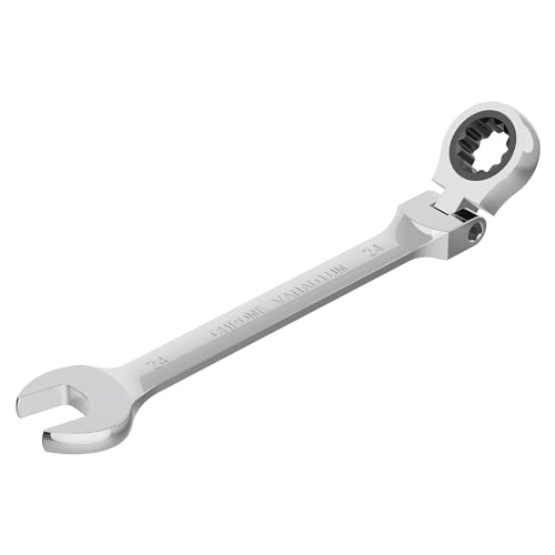 24mm(15/16") Flex-Head Ratcheting Combination Wrench, 24mm Metric - size: 24mm