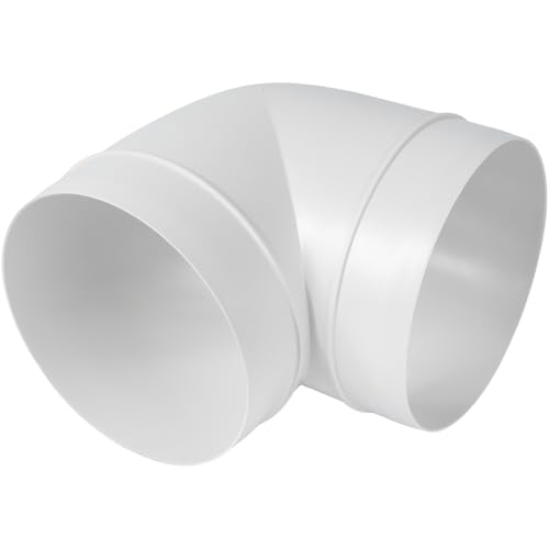 Vent Systems 5" inch Elbow 90 degree Duct Pipe Connector Flexible Round Tube Ventilation Hose ABS Plastic 125 mm - size: 5''