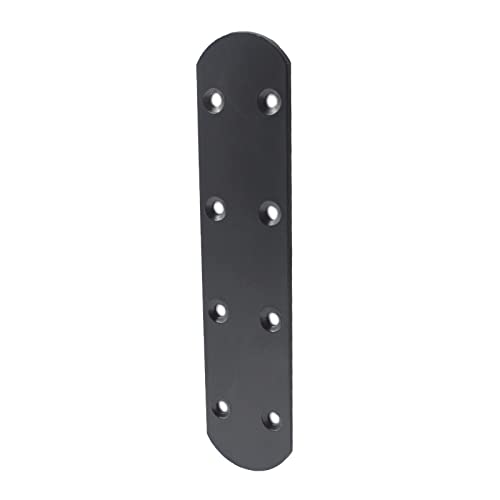 4 Pack Flat Mending Plate for Wood, ULIFESTAR Black Iron Flat Straight Brace Brackets Metal Repair Fixing Wood Brace Joining Plates Connector for Repairing Wooden Furniture with Mounting Screws - size: 6.7 x 1.5 x 0.12 inches