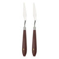HARFINGTON 2pcs Palette Knife Painting Tool 2.56" x 0.63" Stainless Steel Art Spatula Pallet Knives Scrapers Tools with Plastic Handle for Acrylic Oil Canvas Mixing Spreading, Red/Silver - size: 2.56" x 0.63"