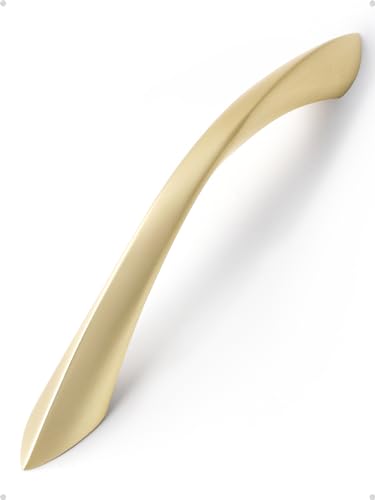 Brushed Gold Cabinet Pulls 5 Inch 20 Pack Arch Twisted Brass Handles Drawer Kitchen Cupboard Bathroom Dresser Cabinet Hardware Zinc Alloy - color: Brushed Gold, size: 5 Inch Hole Centers