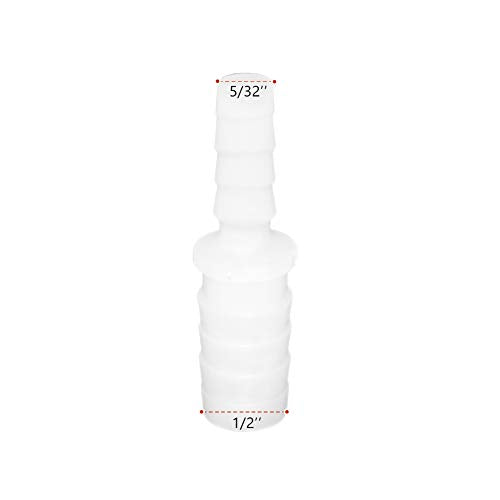 Plastic Hose Barb Reducer Pipe Fittings 5/32" to 1/2" Connectors Joint Splicer Mender Adapter Union Boat Water Air Aquarium O2 Fuel (Pack of 3) - size: 5/32" to 1/2"
