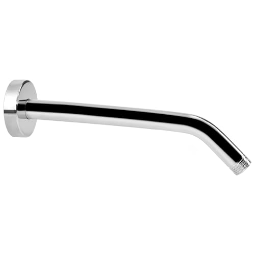 NearMoon Shower Arm with Flange, Made of 304 Stainless Steel Shower Extension Extender Pipe, Wall-Mounted for Fixed Bathroom Showerhead, Never Rust (12 Inch, Chrome Finish) - color: Chrome Finish, size: 12 Inch