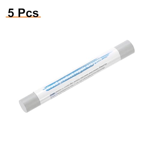 HARFINGTON 5pcs Wood Filler Sticks Wooden Wax Touch Up Furniture Repair Crayons for Scratch Hole Wood, Deep Gray - color: Deep Gray
