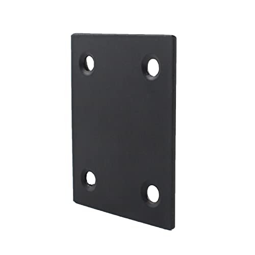 4 Pack Flat Straight Brace Brackets, ULIFESTAR Black Stainless Steel Mending Bracket Plate Metal Shelf Support Fixing Joining Plate for Furniture,Wood,Shelves,Cabinet with Mounting Screws - size: 60 x 48 x 2 mm