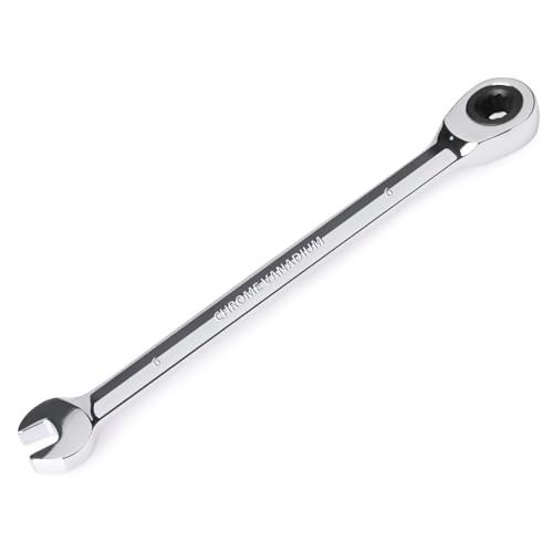 Egofine 6mm Ratcheting Combination Wrench Metric, Industrial Grade Gear Spanner with 12-Point Design, 72-Tooth Ratchet, Chrome Vanadium Steel - size: 6mm