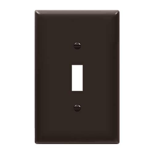 ENERLITES Mid-Size Toggle Light Switch Wall Plate Cover, 1 Pack, Brown - color: Brown, size: Mid-Size