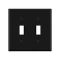 ENERLITES Double Toggle Light Switch Metal Cover Plate, 2-Gang Black Matte - color: Black Matte, size: Standard Size