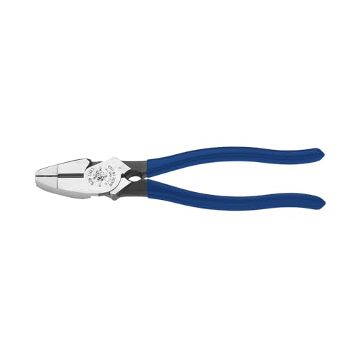 Klein Tools D213-9NETH Lineman's Bolt-Thread Holding Pliers, High-Leverage Streamline Design with Rounded Nose and Knurled Jaw, 9-Inch - style: With Thread Cleaner