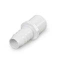 1-1/2" PVC Pipe Fitting – Schedule 40 Adapter, Barbed x Spigot – White PVC Connector for Flexible Tubing to Pipe Transitions - size: 1.5 Inch