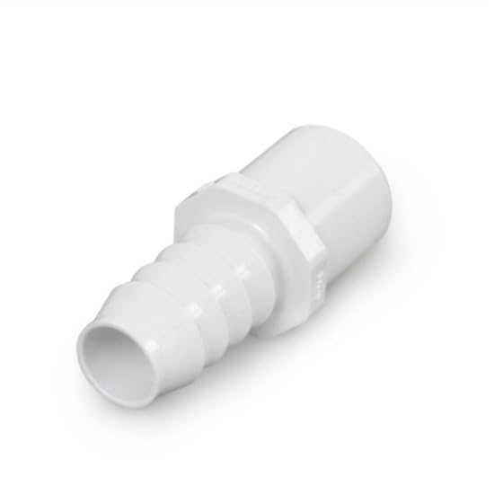 1" PVC Pipe Fitting – Schedule 40 Adapter, Barbed x Spigot – White PVC Connector for Flexible Tubing to Pipe Transitions - size: 1 Inch