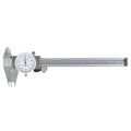 Stainless Steel 6-Inch Dial Caliper - Measuring Range 0-6 Inch for Internal and External Dimensions and Depth - Easy to Use Tool With Suitcase