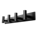 Black Wall Mounted Coat Rack – 4 T-Shaped Hooks on 12.6" Rail, (1 Pack) - color: Black