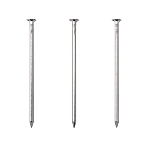 JEGONFRI 25PCS 4" Nickel Plated Flat Head Nails for Hanging, Wood Nails - color: Silver, size: 4 In , 25 Pcs
