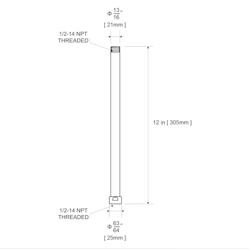 OFFO Shower Head Extension Arm, Brushed Nickel 12 in Shower Arm Extension Shower Head Extender Made of 304 Stainless Steel Shower Pipe Extension - color: Brushed Nickel, style: 12 in